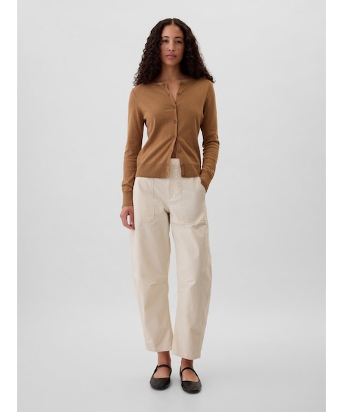 確認用☆GAP レディース ナチュラルカラー 麻綿 カジュアルパンツ ストレッチワイドパンツ レディース｜体型カバー＆楽ちん美シルエット