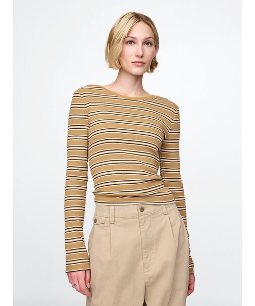 モダンリブ クロップドtシャツ