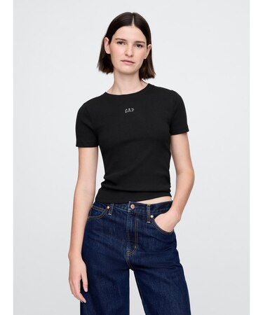 モダン クロップド Gapロゴtシャツ