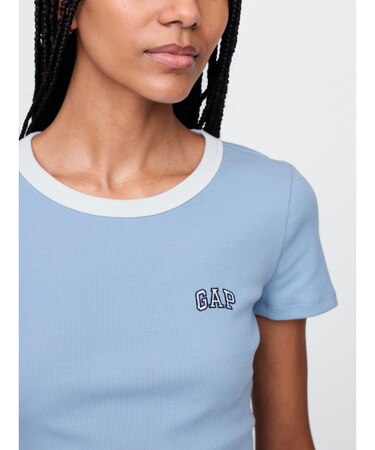 リブ クロップド Gapロゴtシャツ