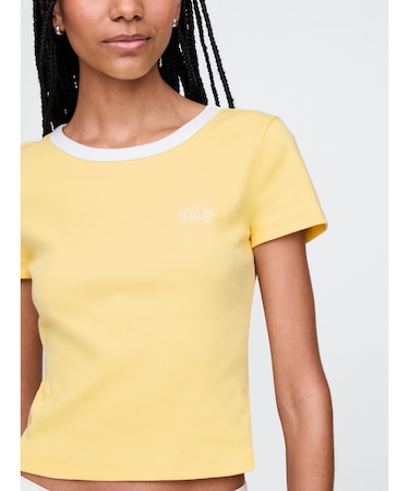 リブ クロップド Gapロゴtシャツ