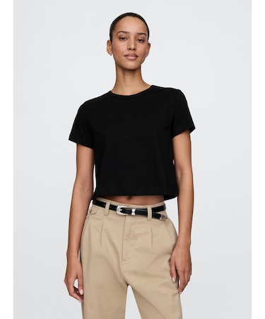 オーガニックコットン ヴィンテージ クロップドTシャツ