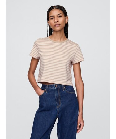 オーガニックコットン ヴィンテージ クロップドTシャツ