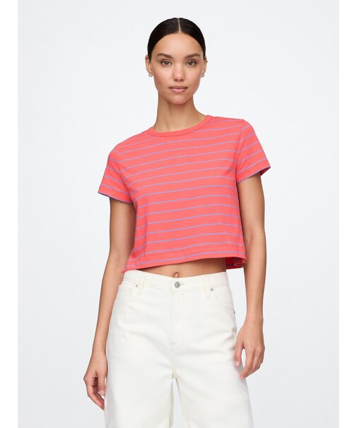 オーガニックコットン ヴィンテージ クロップドTシャツ