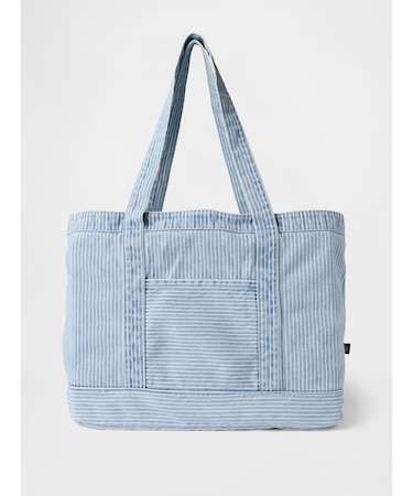 デニム ストライプ トートバッグ