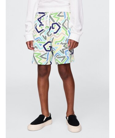 リラックス Gapプリント プルオン ショートパンツ (キッズ)