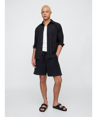 7インチ リネン混 イージーショートパンツ