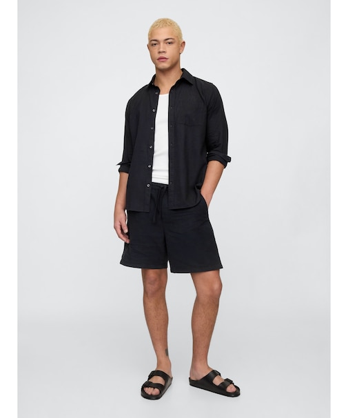 7インチ リネン混 イージーショートパンツ