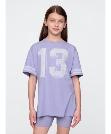 チュニック バーシティスタイル グラフィックTシャツ (キッズ)