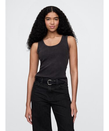 リブ スクープタンクトップ