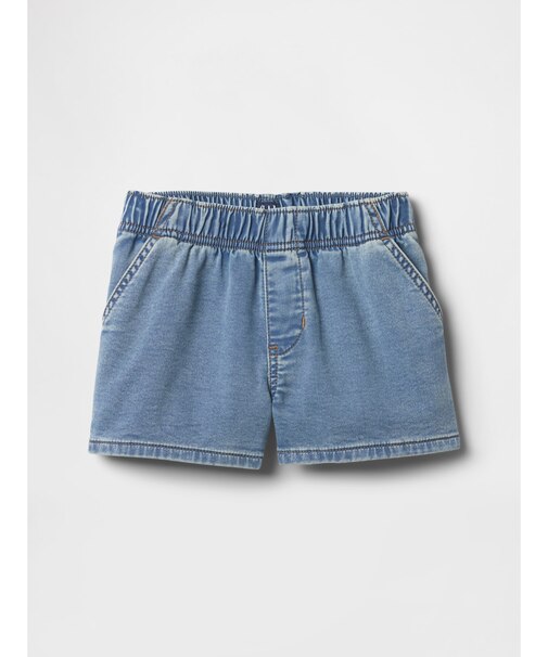 ハイライズ プルオン スウェットデニムショートパンツ (キッズ)