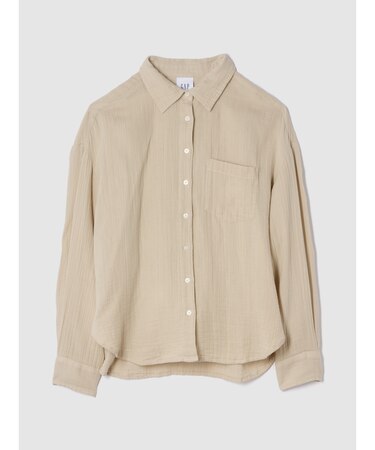 ガーゼ ビッグシャツ 長袖