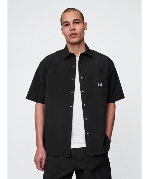 リサイクル素材100% リラックス ナイロンシャツ