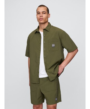 リサイクル素材100% リラックス ナイロンシャツ