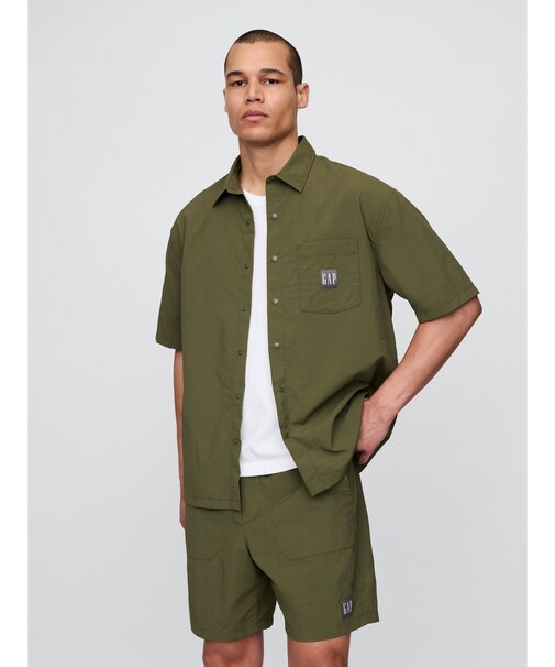 リサイクル素材100% リラックス ナイロンシャツ