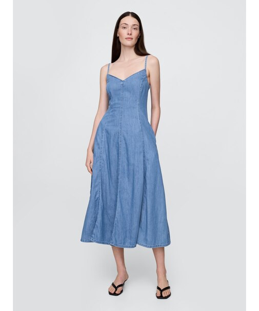 デニム マキシワンピース