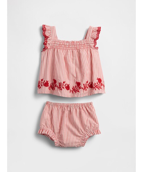 ストライプ ポプリン コーデセット (ベビー)