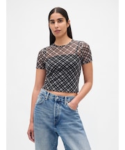 メッシュ クロップドTシャツ