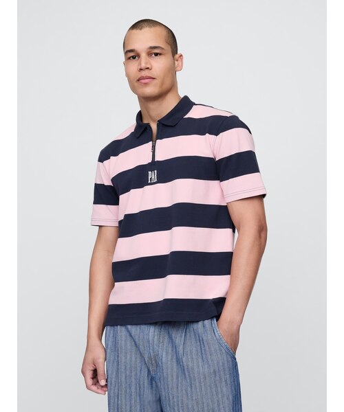 Malbon GAP ストライプポロシャツ Gap × Malbon ロゴ ストライプ ポロシャツ｜ギャップの通販