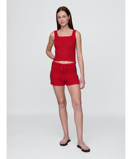 コットン100% クロシェ イージーショートパンツ