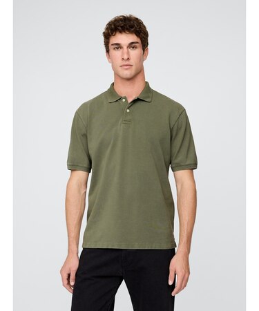 リラックス ピケポロシャツ 無地