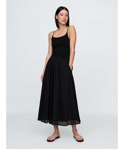 コンパクト ジャージー ミックスメディア マキシワンピース