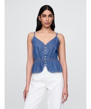 デニム ぺプラム キャミソール