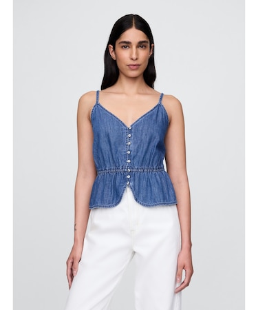 デニム ぺプラム キャミソール