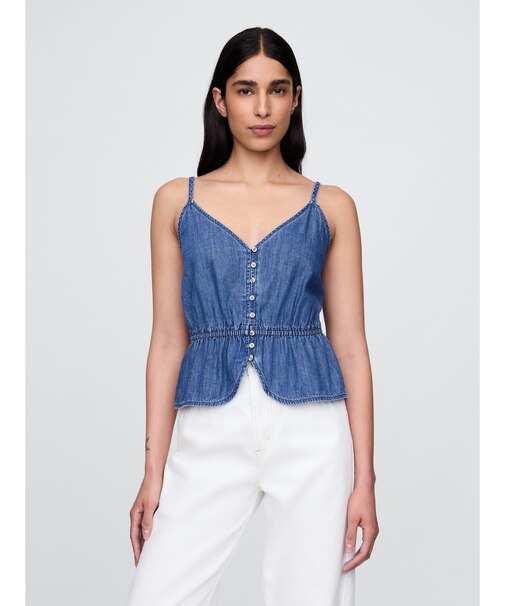 デニム ぺプラム キャミソール