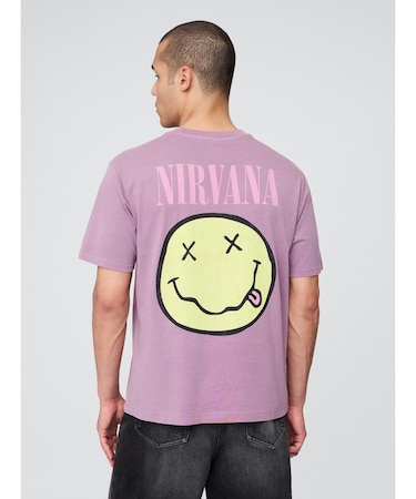 ●ニルヴァーナ リラックス グラフィックTシャツ/NIRVANA SMILE