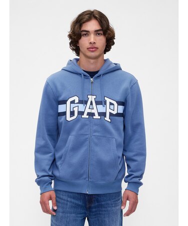 リラックス GAPロゴ ジップアップパーカー