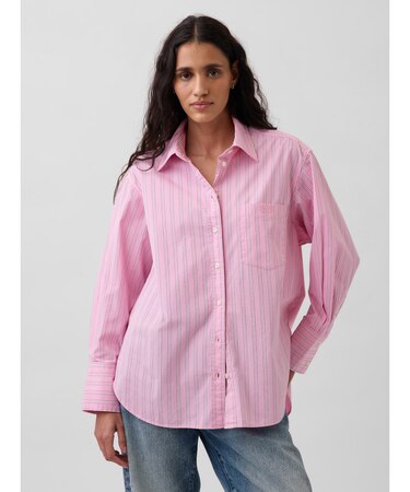 オーガニック コットンポプリン ビッグシャツ