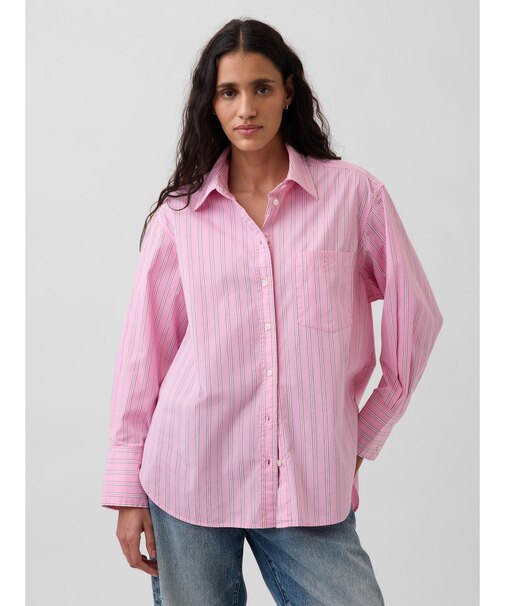 オーガニック コットンポプリン ビッグシャツ