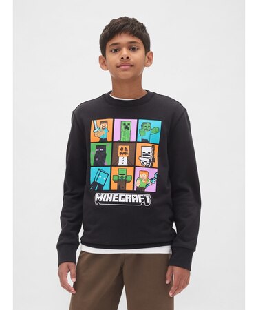 GapKids | マインクラフト グラフィック スウェットシャツ