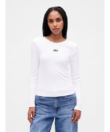 モダンリブ GAPロゴ クロップドTシャツ