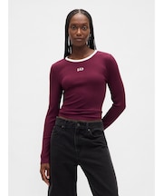 モダンリブ GAPロゴ クロップドTシャツ