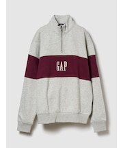 ヴィンテージソフト カラーブロック GAPロゴ ハーフジップ プルオーバー