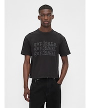 ヘビーウェイト デニム GAPロゴ クロップドTシャツ