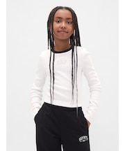 GAPロゴ クロップド リンガーTシャツ (キッズ)