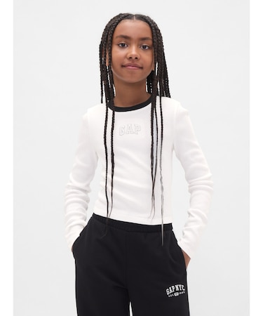 GAPロゴ クロップド リンガーTシャツ (キッズ)