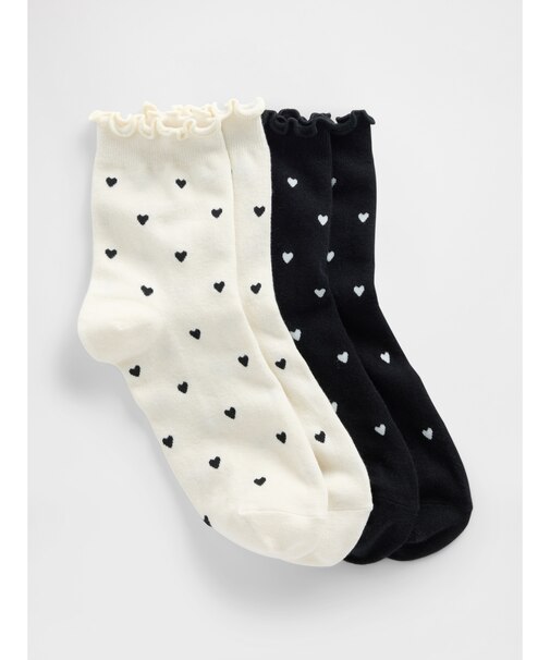 リブ ラッフルフリルソックス 2足セット