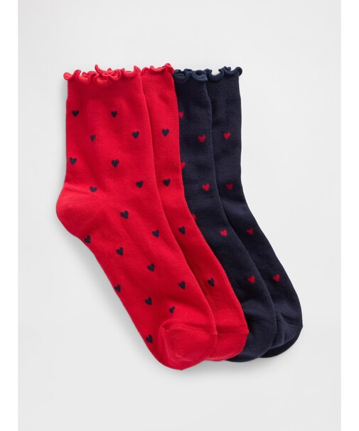 リブ ラッフルフリルソックス 2足セット