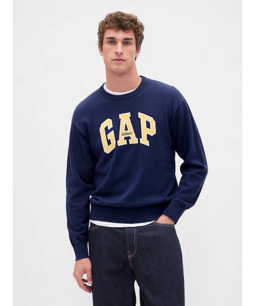 リラックスフィット GAPロゴ インターシャセーター