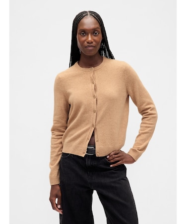 CashSoft カシミヤタッチ クロップドカーディガン