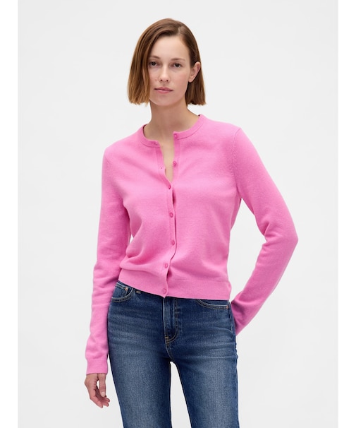 CashSoft カシミヤタッチ クロップドカーディガン