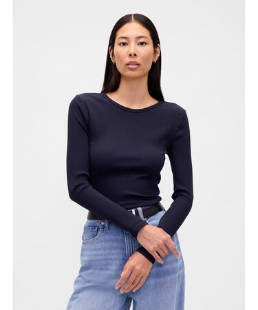 モダンリブ クロップドtシャツ
