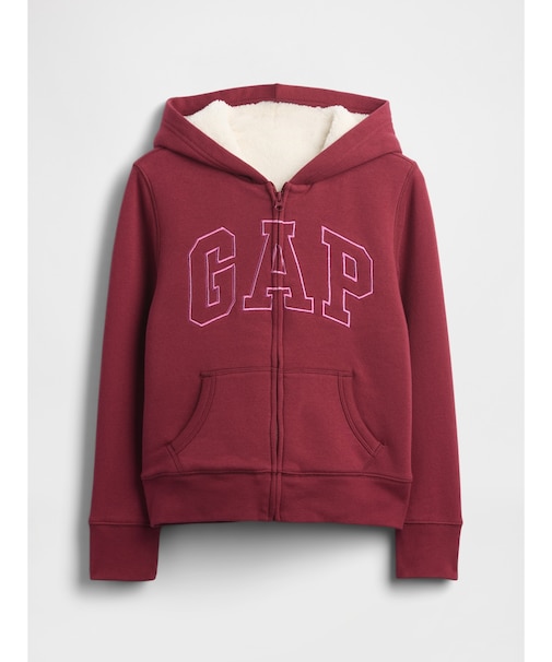 GAPロゴ 裏ボア ジップアップパーカー (キッズ)
