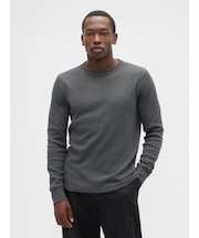 ワッフルニット クルーネックTシャツ