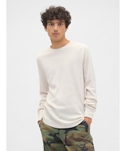 ワッフルニット クルーネックTシャツ