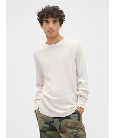 ワッフルニット クルーネックTシャツ